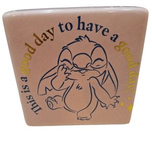 Disney Lilo and STITCH 5”x 5” Ceramic Box Sign Decor Foil Print Good Day - NEW